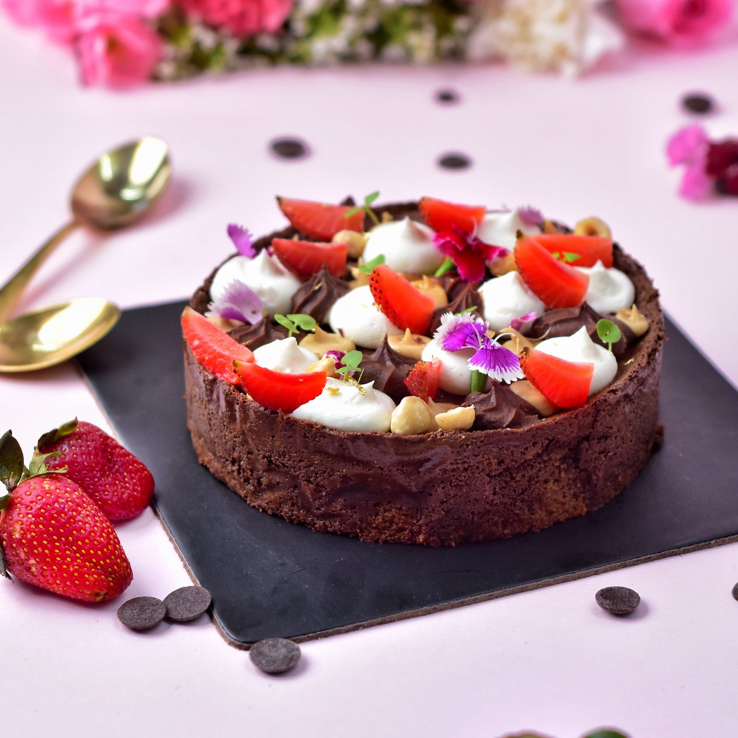 Flourless Chocolate Cake with Baked Ganache - Gluten Free - Contains Egg