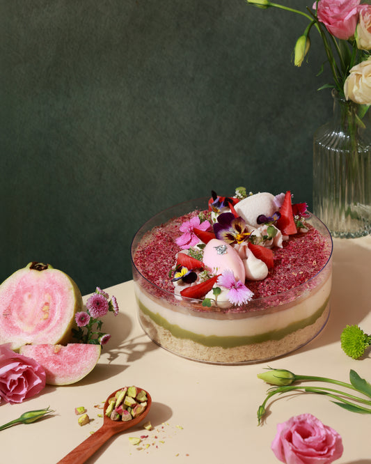 Guava Pistachio Litchi Cake Tub - 750g - Egg Free