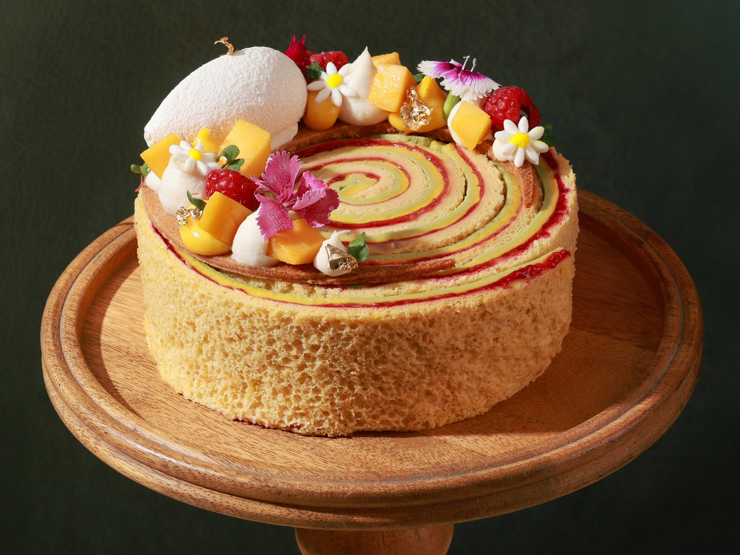 Mango Pistachio and Raspberry Swiss Roll - Contains Egg - 750g