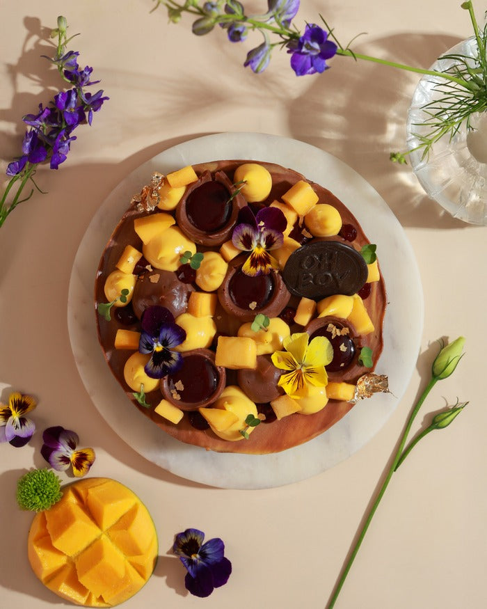 Mango Chocolate Raspberry Fraisier - Egg Free