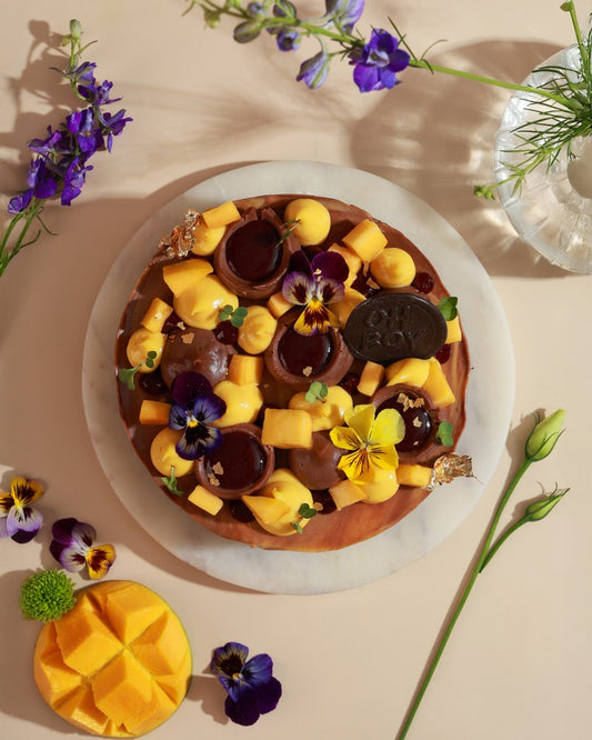 Mango Chocolate Raspberry Fraisier - Egg Free