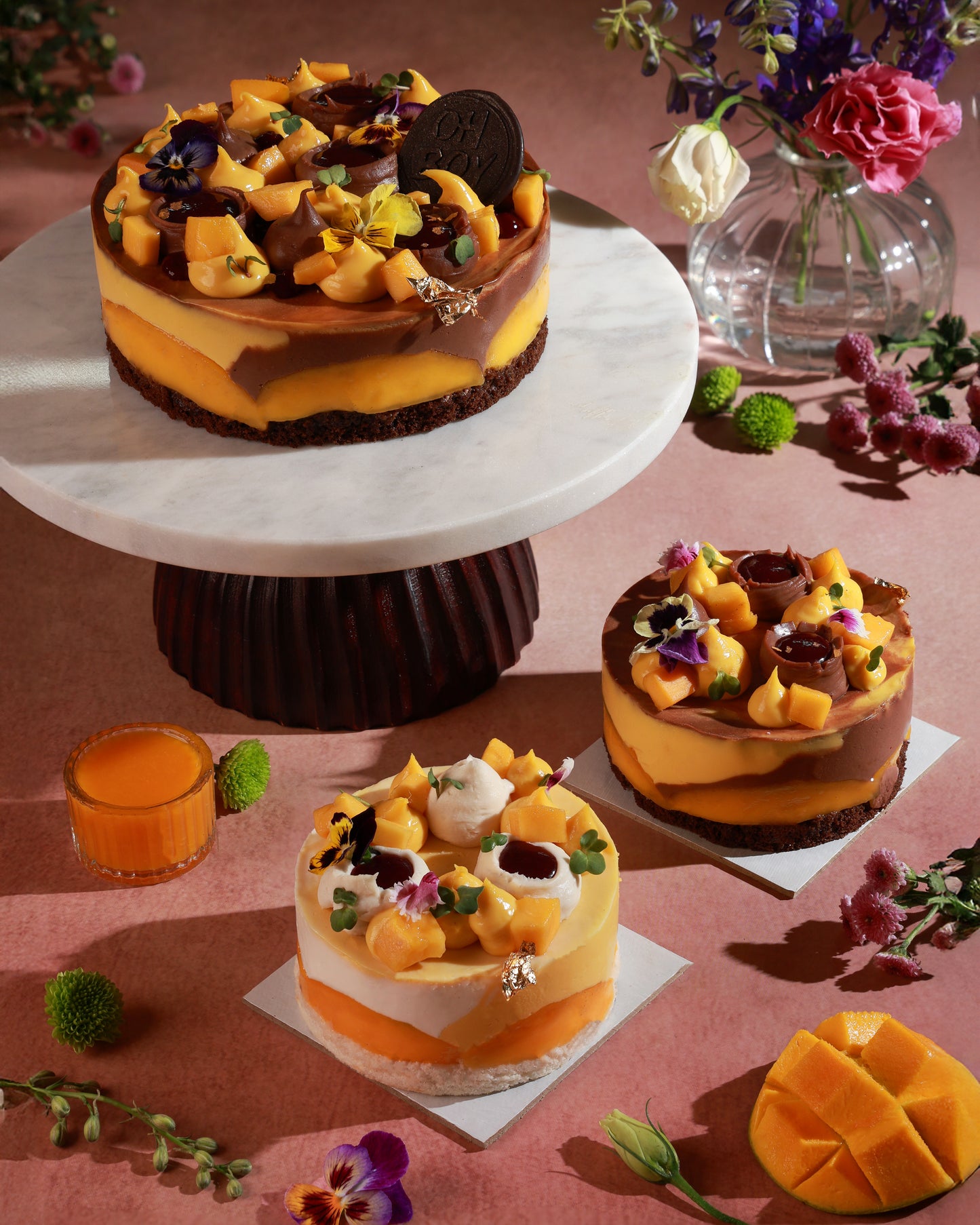 Mango Chocolate Raspberry Fraisier - Egg Free