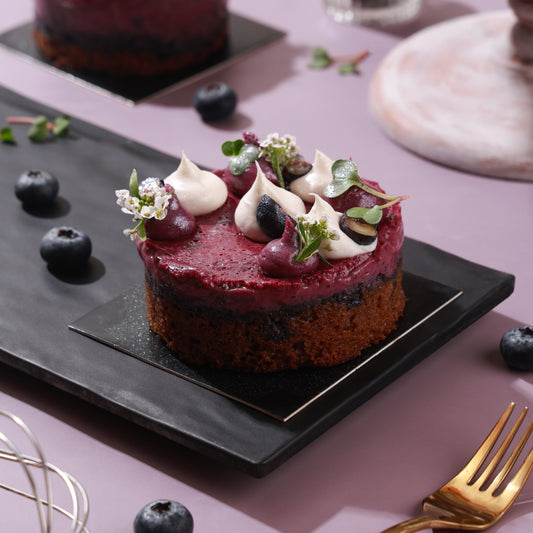 Flourless Blackcurrant Mini Cake - Contains Egg